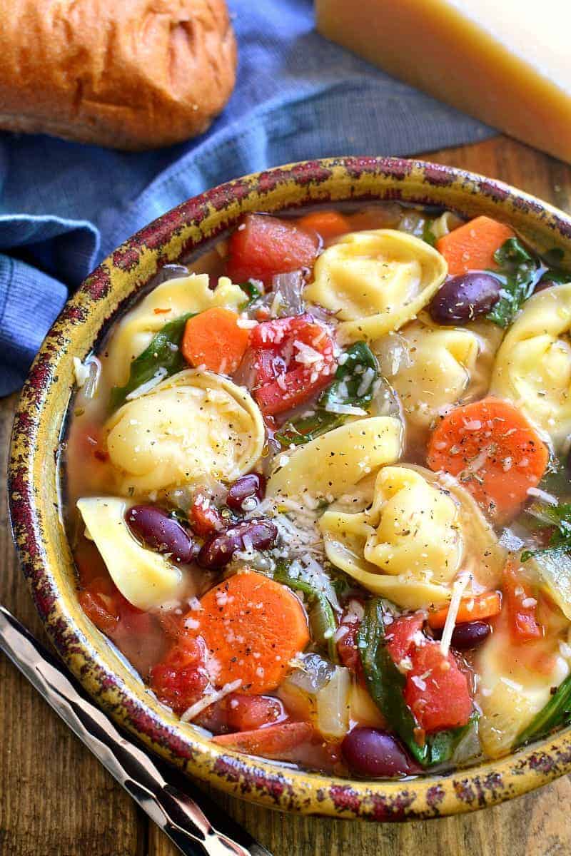 This Tortellini Minestrone Soup is loaded with veggies and packed with delicious flavor! Ready in just 30 minutes!