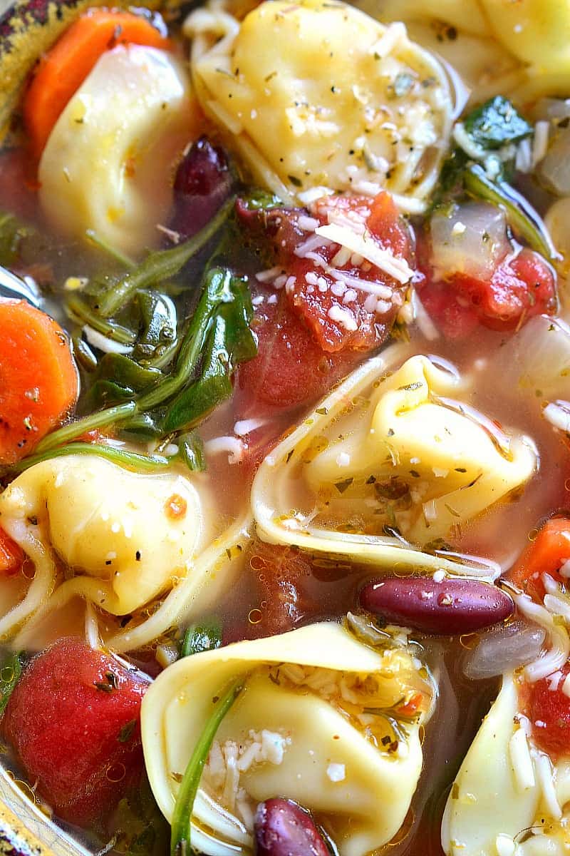 This Tortellini Minestrone Soup is loaded with veggies and packed with delicious flavor! Ready in just 30 minutes!