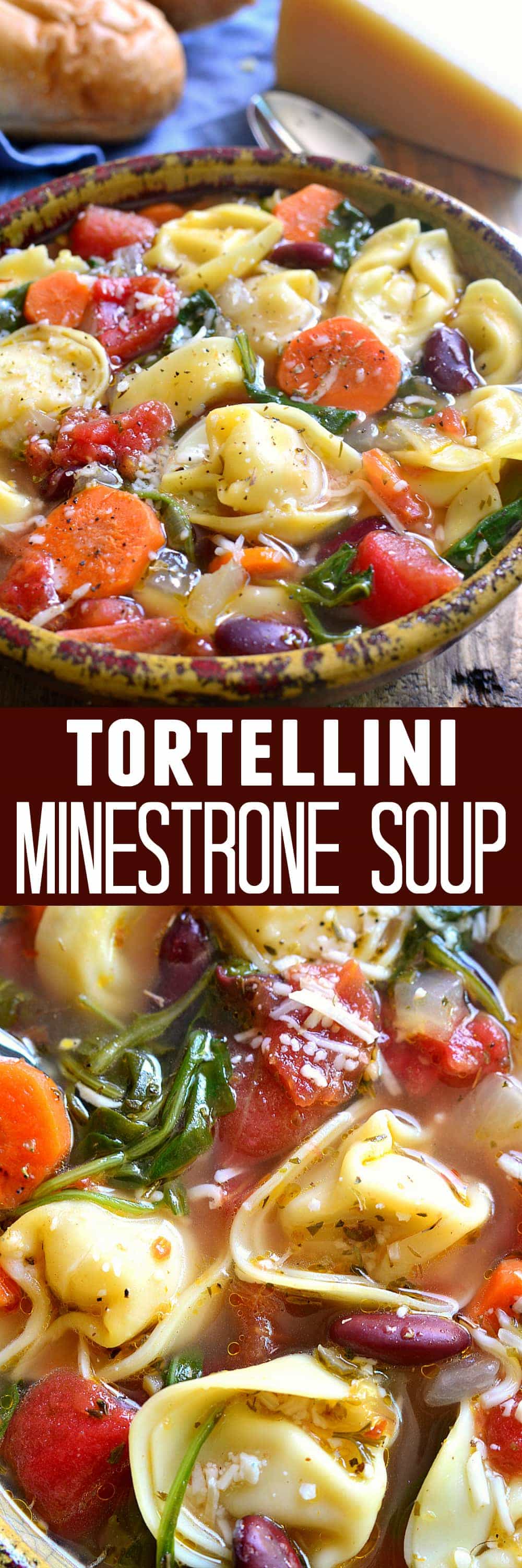 This Tortellini Minestrone Soup is loaded with veggies and packed with delicious flavor! Ready in just 30 minutes!