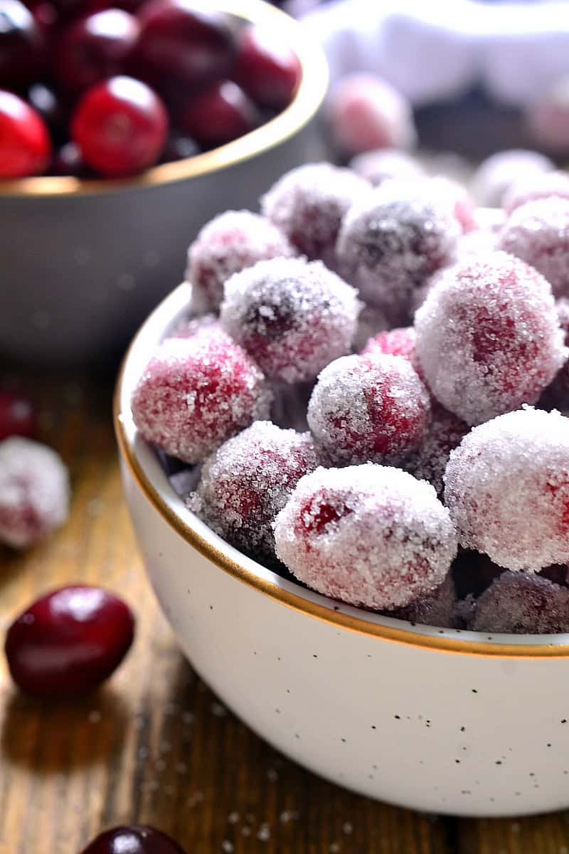 Sugared Cranberries are the ultimate holiday treat! Perfect for snacking, decorating desserts, or garnishing drinks....and they couldn't be easier to make!