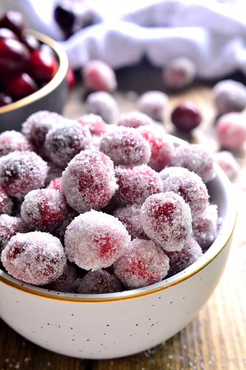 Sugared Cranberries are the ultimate holiday treat! Perfect for snacking, decorating desserts, or garnishing drinks....and they couldn't be easier to make!