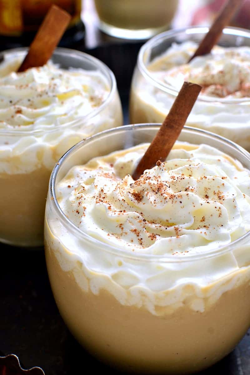 Eggnog Mudslides are a delicious holiday twist on a classic cocktail! The perfect way to start or end your holiday celebration!