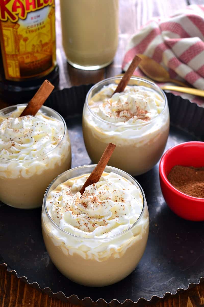 Eggnog Mudslides are a delicious holiday twist on a classic cocktail! The perfect way to start or end your holiday celebration!