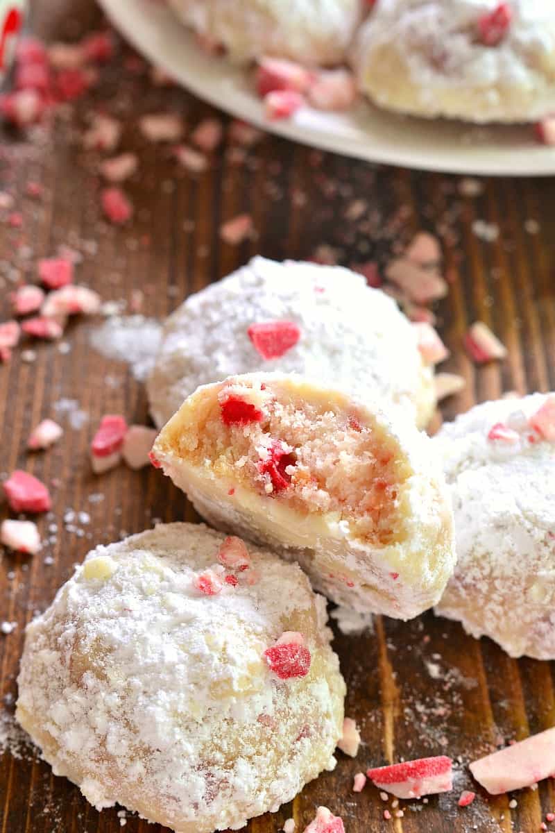 Peppermint Snowballs are the perfect holiday twist on a classic! Packed with delicious peppermint flavor and just the right amount of crunch, these cookies are a must make for all your holiday baking!