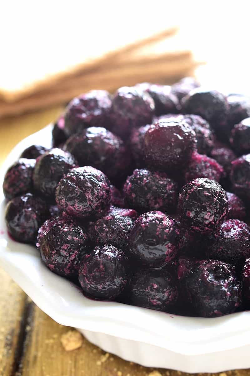 This Blueberry Pie Smoothie tastes just like blueberry pie....in a glass! Perfect for breakfast, snack, or a healthy treat!