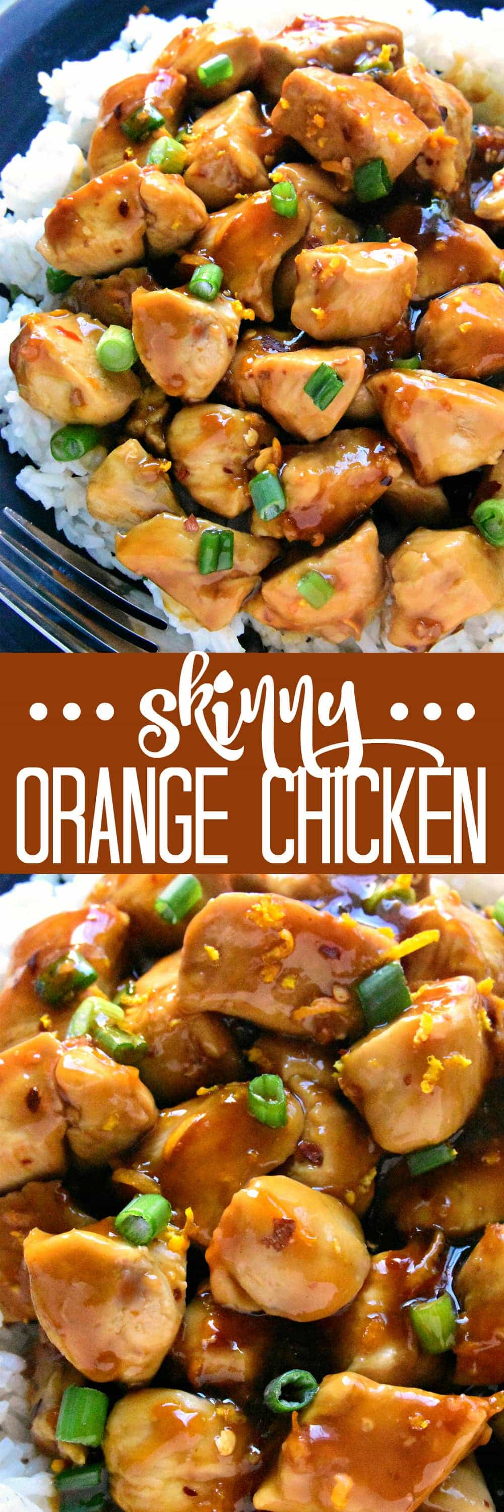 Skinny Orange Chicken - a delicious, lightened up version of your favorite takeout! This recipe comes together in 30 minutes or less and is guaranteed to satisfy the whole family!