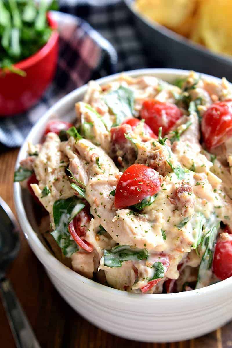 This BLT Chicken Salad combines all the flavors of BLT's in a creamy chicken salad that's sure to become a new favorite!