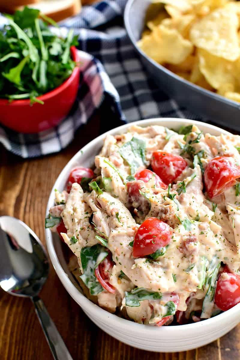 This BLT Chicken Salad combines all the flavors of BLT's in a creamy chicken salad that's sure to become a new favorite!