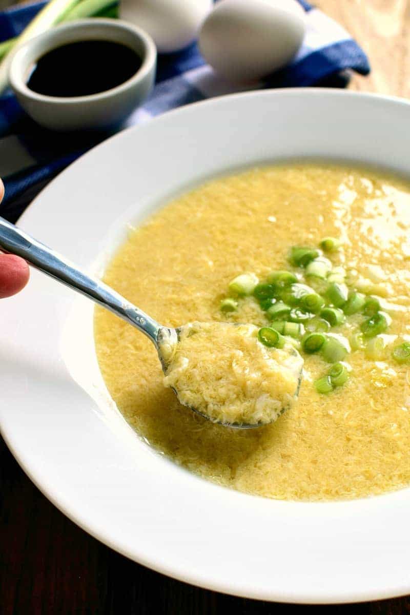 The BEST Egg Drop Soup! Made with just 8 ingredients and ready in minutes...perfect for curling up to on a cold winter day!