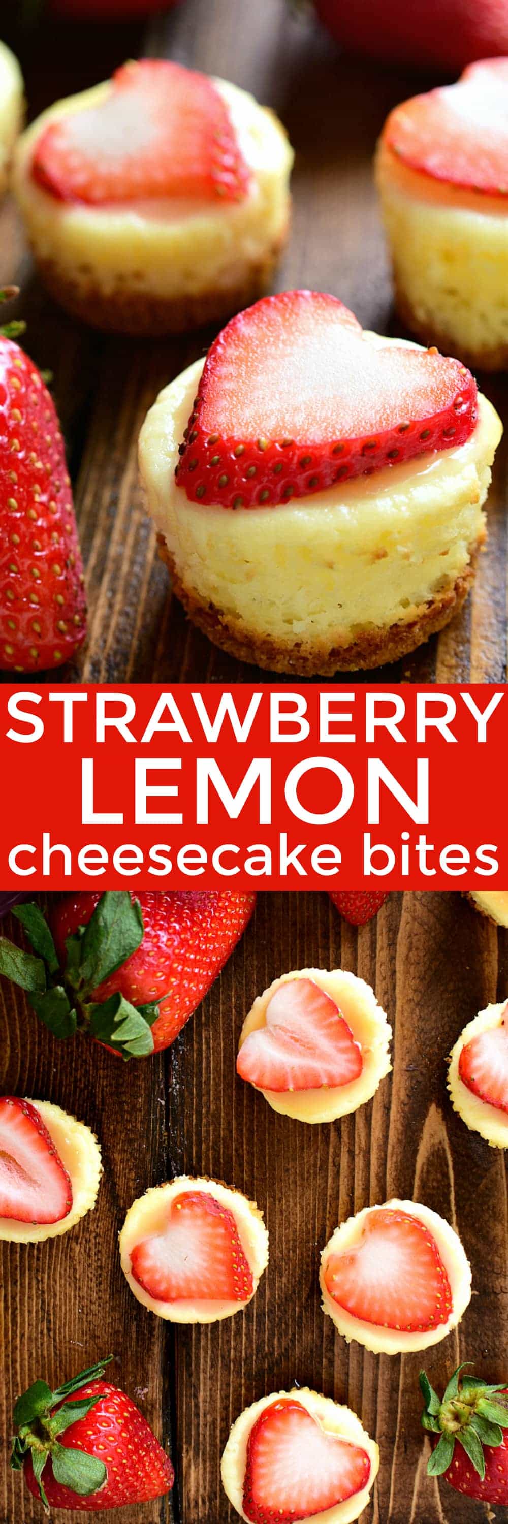 These Strawberry Lemon Cheesecake Bites combine the delicious flavors of strawberry and lemon in a sweet little bite sized treat!