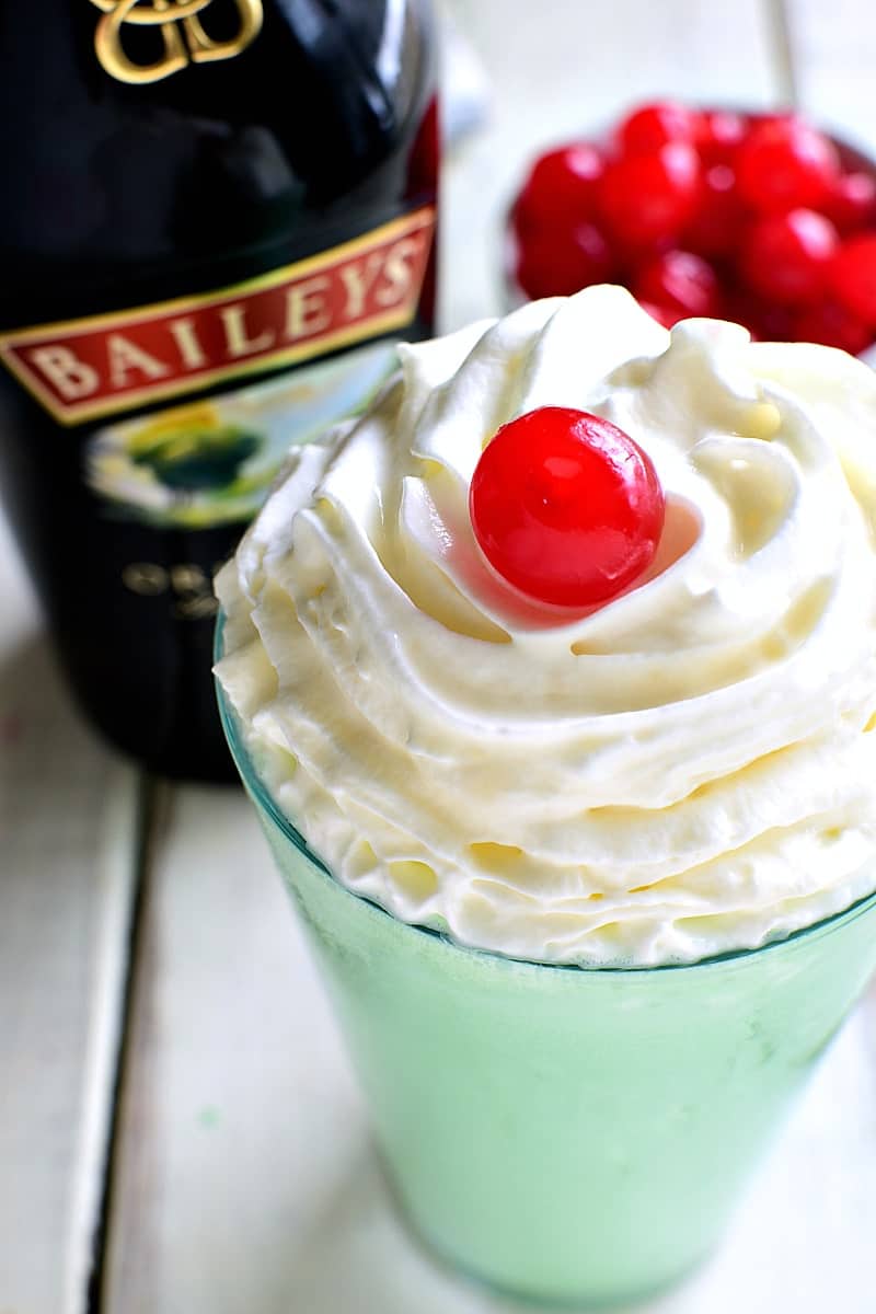 This Baileys Shamrock Shake is the BEST of both worlds! Baileys Irish Cream meets McDonald's Copycat Shamrock Shakes....and the result is a Baileys mint treat you won't be able to resist!