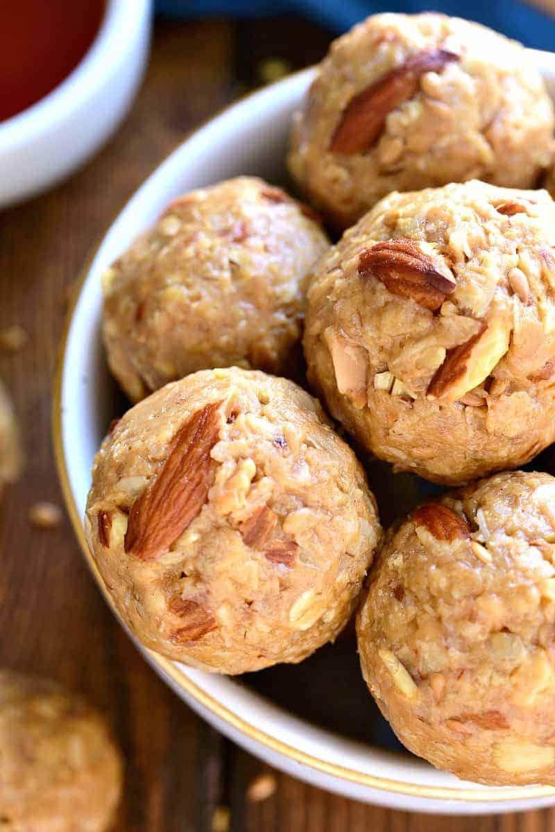 These Honey Almond Energy Bites are packed with the BEST flavors and perfect for snacking! They're a little bit salty, a little bit sweet, and guaranteed to satisfy your cravings and give you the energy to make it through the day!