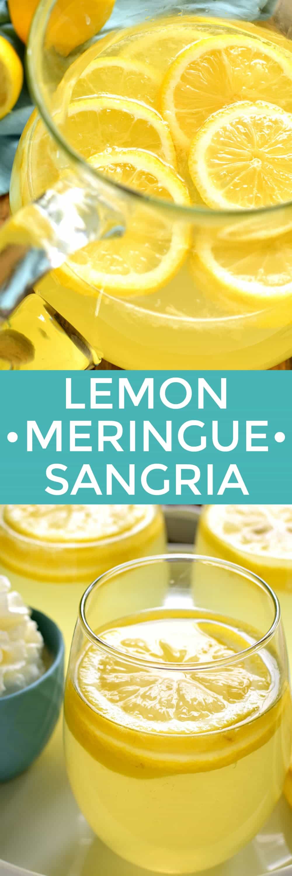 This Lemon Meringue Sangria tastes just like Lemon Meringue Pie...in a glass! The perfect way to welcome in spring!