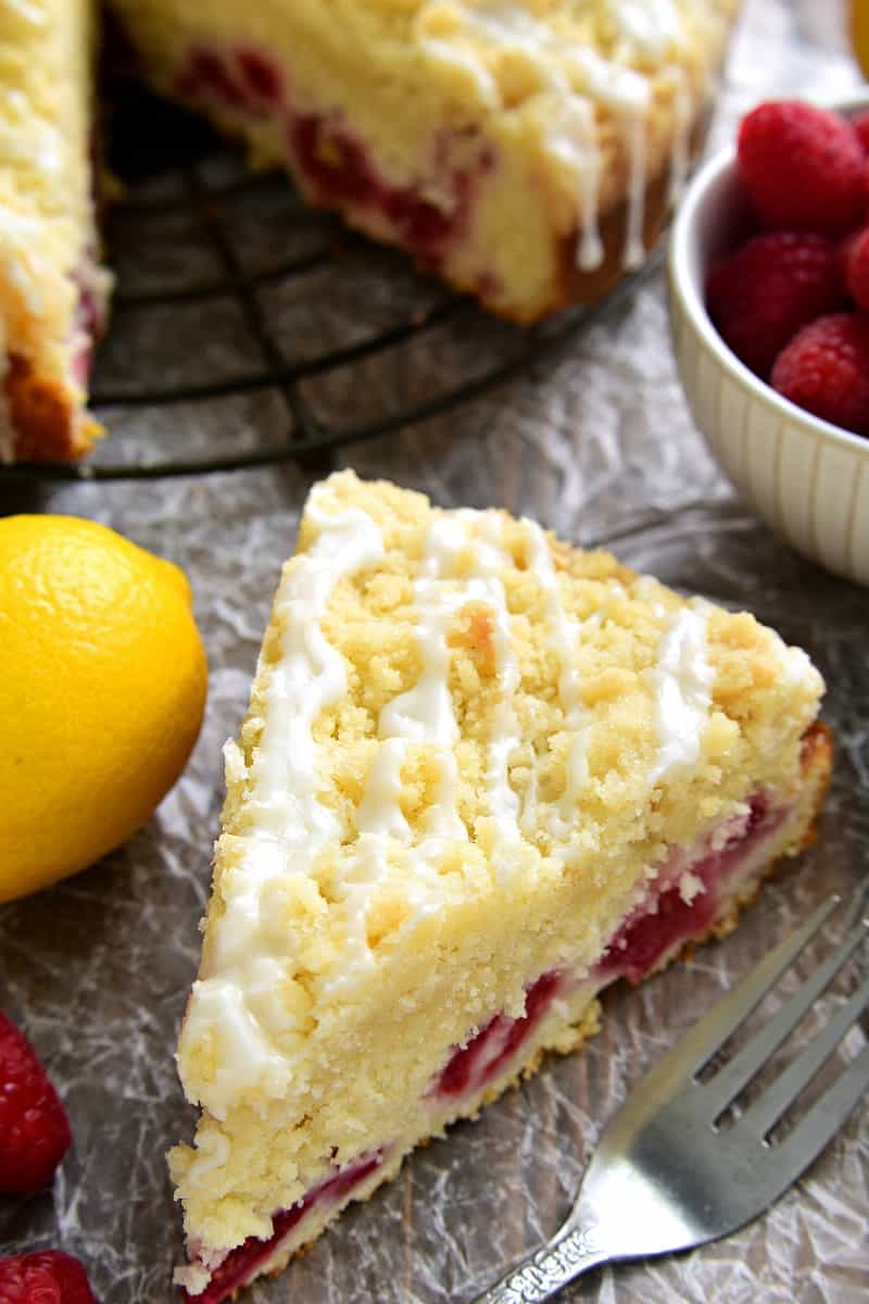 This Lemon Raspberry Coffee Cake is the perfect cake for spring! Packed with the delicious flavors of lemon and raspberries and topped with a sweet, buttery streusel, this coffee cake is the ideal addition to your Easter menu!