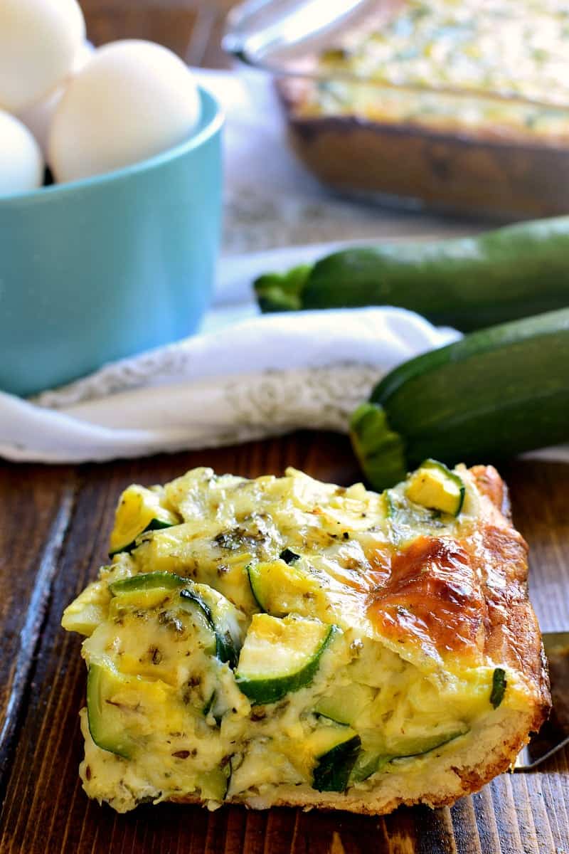 This Cheesy Zucchini Bake is one of my favorite ways to use zucchini! Delicious for breakfast, lunch, or dinner...and so easy to make!