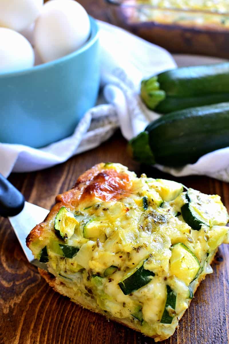 This Cheesy Zucchini Bake is one of my favorite ways to use zucchini! Delicious for breakfast, lunch, or dinner...and so easy to make!