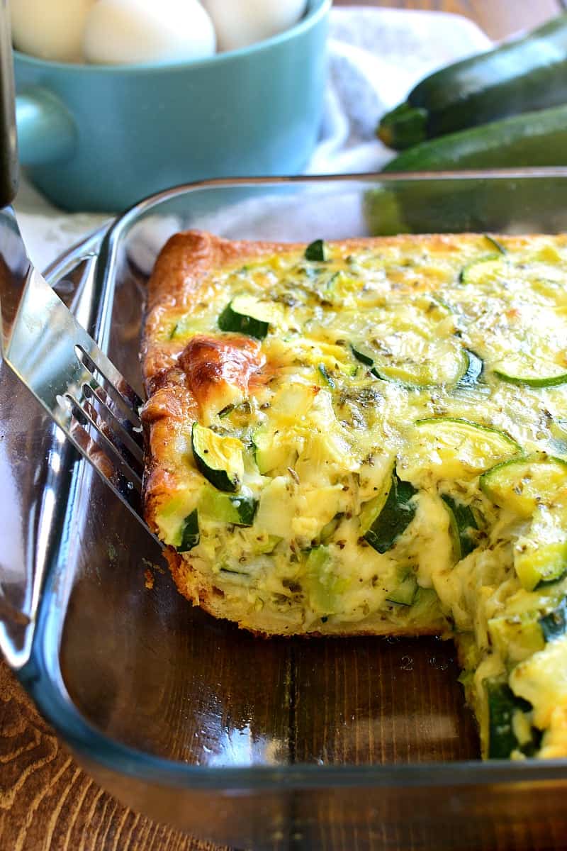 This Cheesy Zucchini Bake is one of my favorite ways to use zucchini! Delicious for breakfast, lunch, or dinner...and so easy to make!