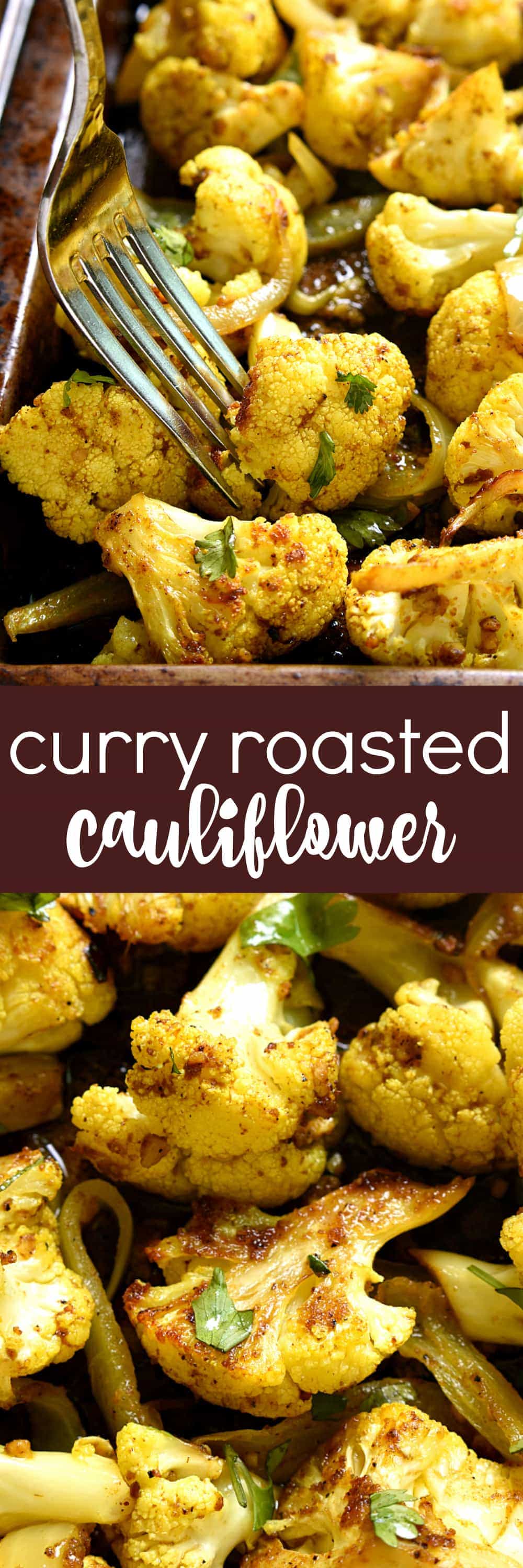 titled photo collage - Curry Roasted Cauliflower