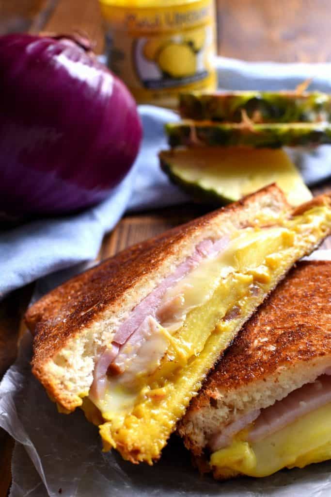 Hawaiian Ham Grilled Cheese Sandwiches