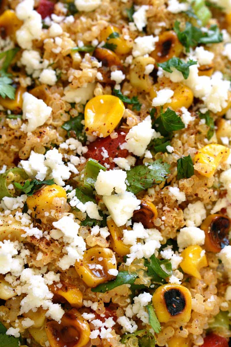 Looking to mix up your salad routine? This Mexican Street Corn Quinoa is for you! Loaded with all the delicious flavors of Mexican Street Corn, this quinoa salad is fresh, flavorful, and perfect for summer!