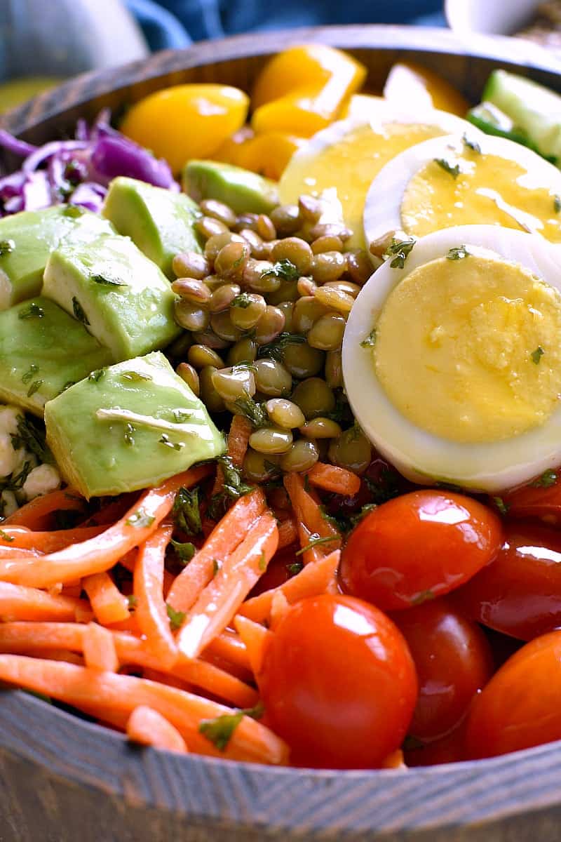 close up image of a Protein Power Salad