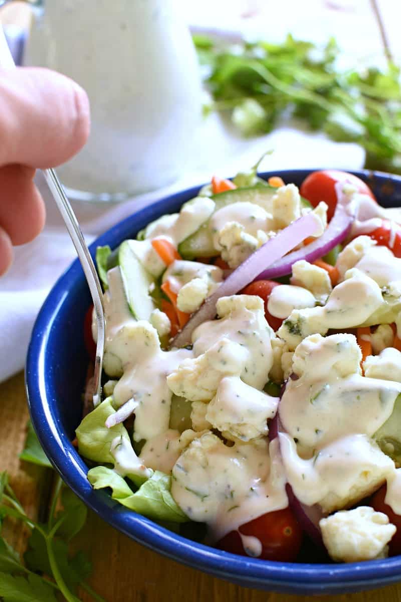 The BEST Homemade Buttermilk Ranch Dressing! Once you try it, you'll never go back!