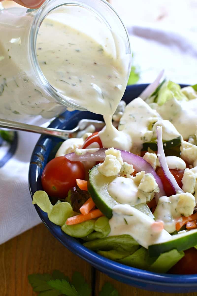 The BEST Homemade Buttermilk Ranch Dressing! Once you try it, you'll never go back!
