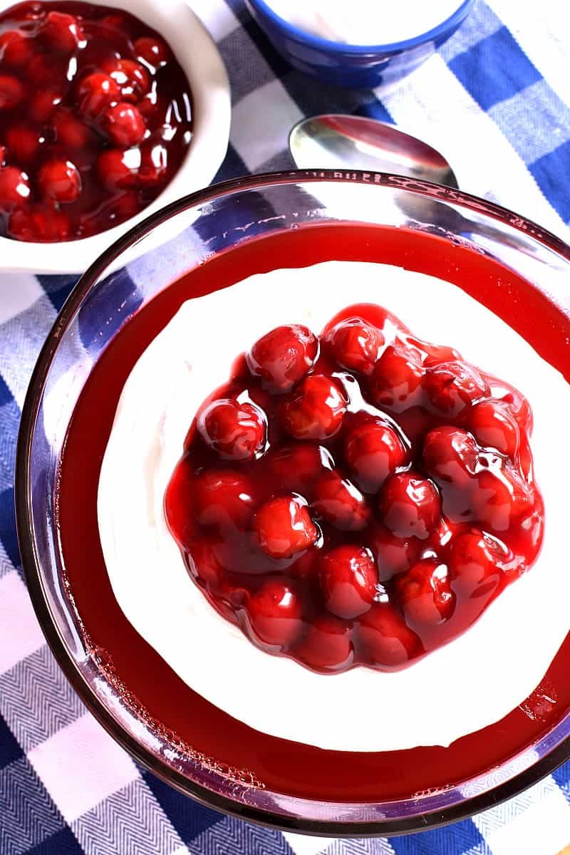 This Cherry Pie Jello is the perfect addition to any summer menu! It's simple to make, with just 3 easy ingredients, and always a huge hit with adults and kids alike!