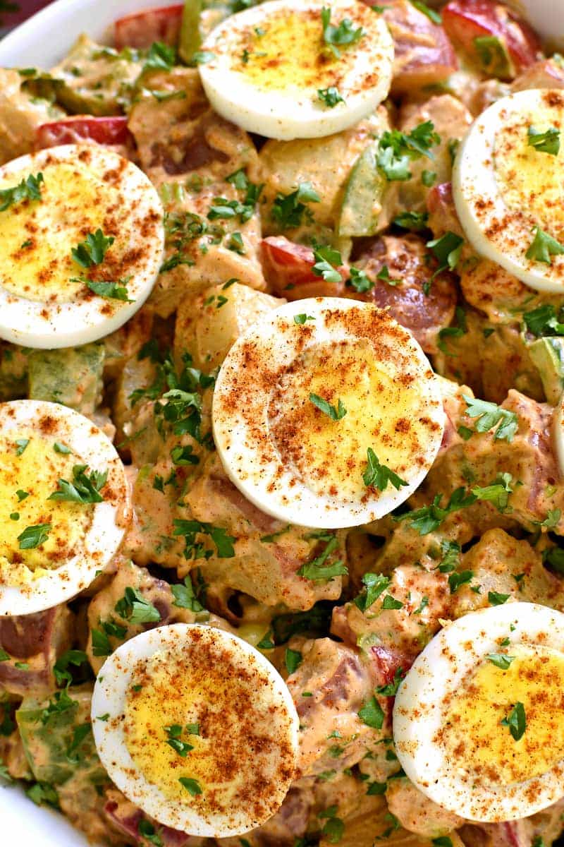 This Cajun Potato Salad is flavor-packed and delicious! The best twist on a classic summer salad....with a kick!