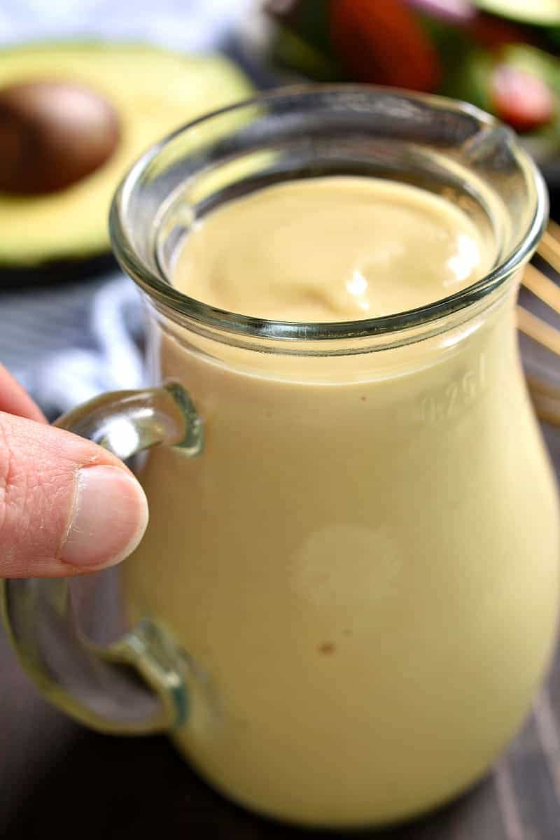 The BEST Honey Mustard Salad Dressing - made with just 4 ingredients and ready in no time at all! The perfect topping for any salad....and it also makes a delicious dip!