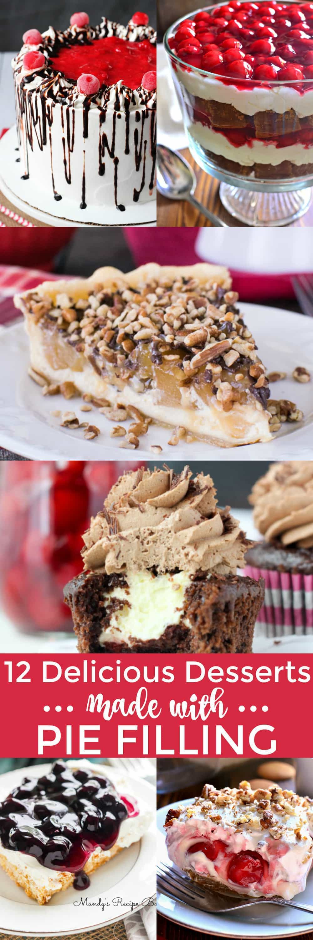 12 Delicious Desserts to help get you ready for the holidays! These treats are perfect for all your holiday gatherings, and they're all made with pie filling! Which means they not only taste great, but they're easy to whip up during the busiest time of year.