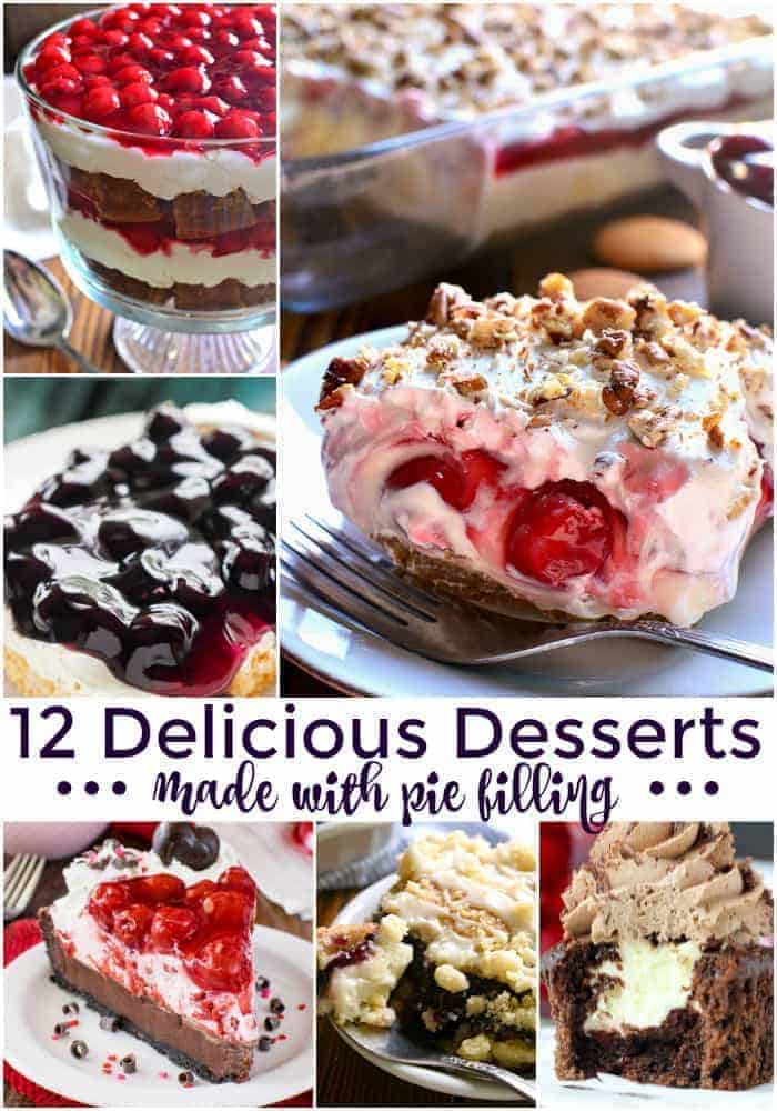 12 Delicious Desserts to help get you ready for the holidays! These treats are perfect for all your holiday gatherings, and they're all made with pie filling! Which means they not only taste great, but they're easy to whip up during the busiest time of year.