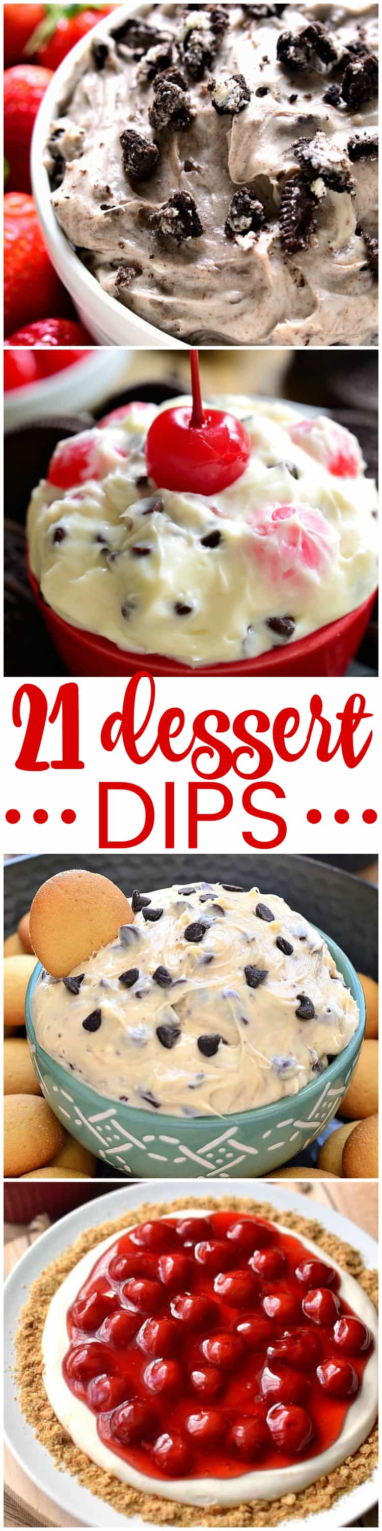 If you love easy desserts....and you love dips....you're guaranteed to find some new favorites in this collection of 21 Decadent Dessert Dips! Featuring everything from peanut butter and chocolate chips to fresh fruit, pie filling, and even brownie mix, these dessert dips are your go-to source for easy holiday dessert recipes! 