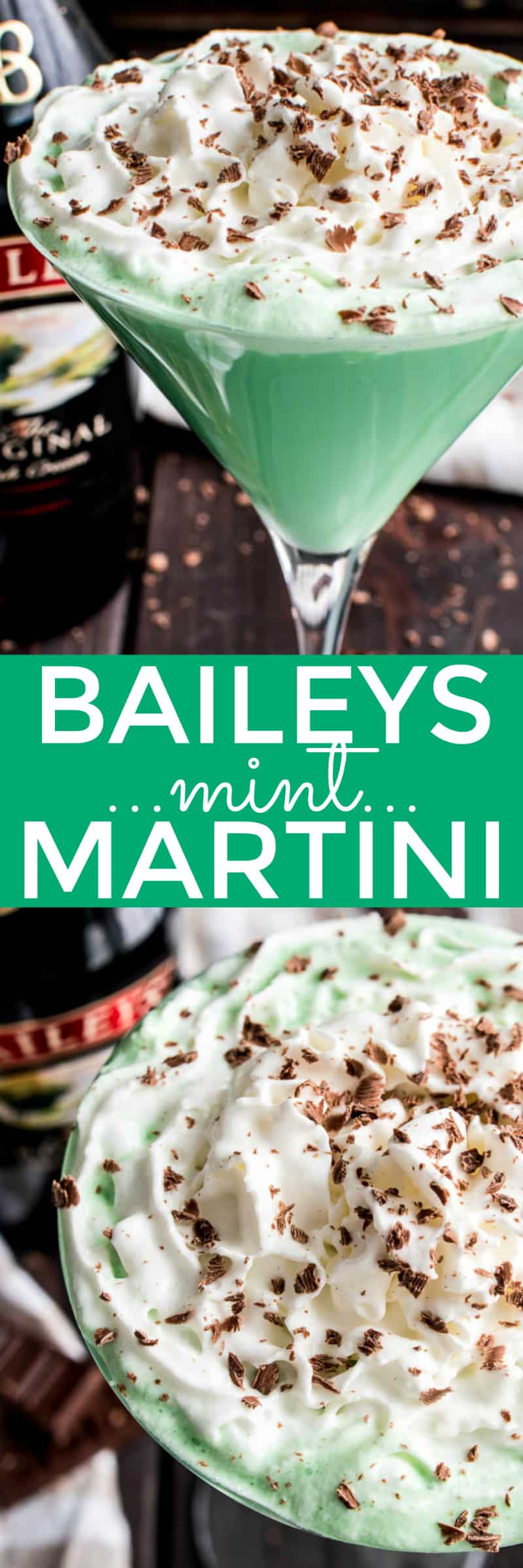 This Baileys Mint Martini is the ultimate combo! Creme de Menthe combined with Baileys Irish Cream in one delicious cocktail that's perfect for St. Patrick's Day, Christmas, or any special occasion. This minty martini not only tastes amazing, but also has the most vibrant green color, making it a fun and festive cocktail for all your holiday celebrations! If you love Baileys, you can't go wrong with this delicious Baileys Mint Martini....made with just 4 ingredients!