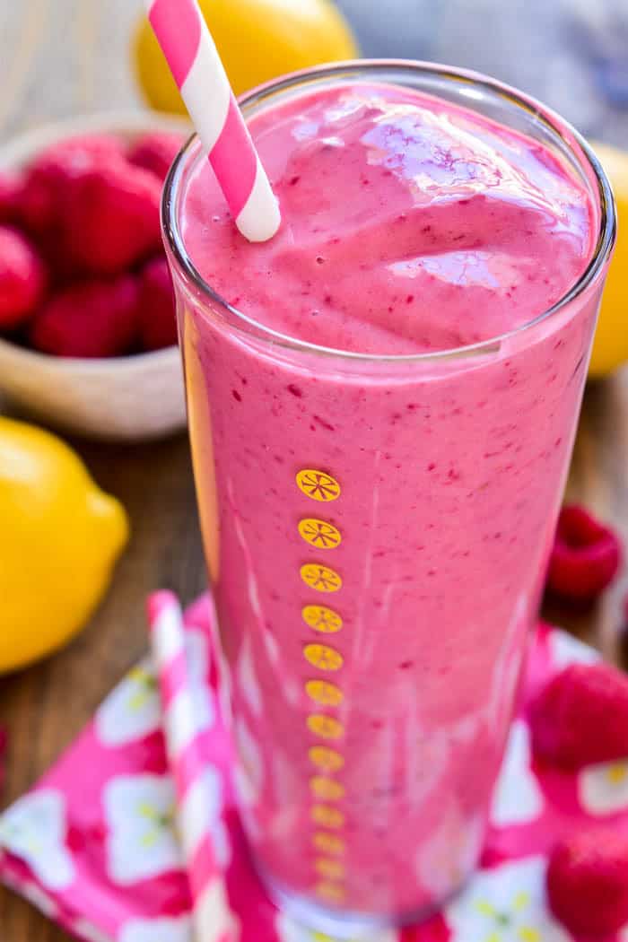 This Lemon Raspberry Smoothie is the ultimate taste of spring! It combines the delicious flavors of raspberry and lemon in an easy smoothie recipe that's perfect for breakfast, snack, or even a lighter dessert. 