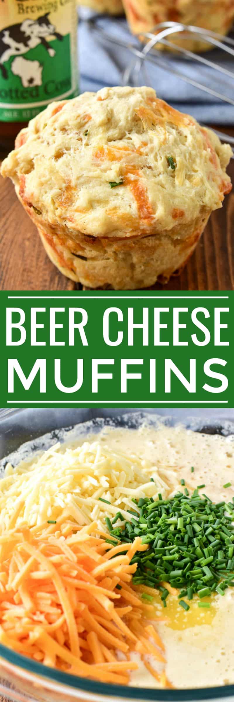 Take Beer Bread to the next level with these delicious Beer Cheese Muffins! Made with just eight simple ingredients, these muffins are incredibly easy to make and are the perfect addition to any meal. Enjoy them with a bowl of soup, a salad, or all on their own. If you love beer bread, you'll fall in love with these perfectly crusty, perfectly delicious Beer Cheese Muffins!