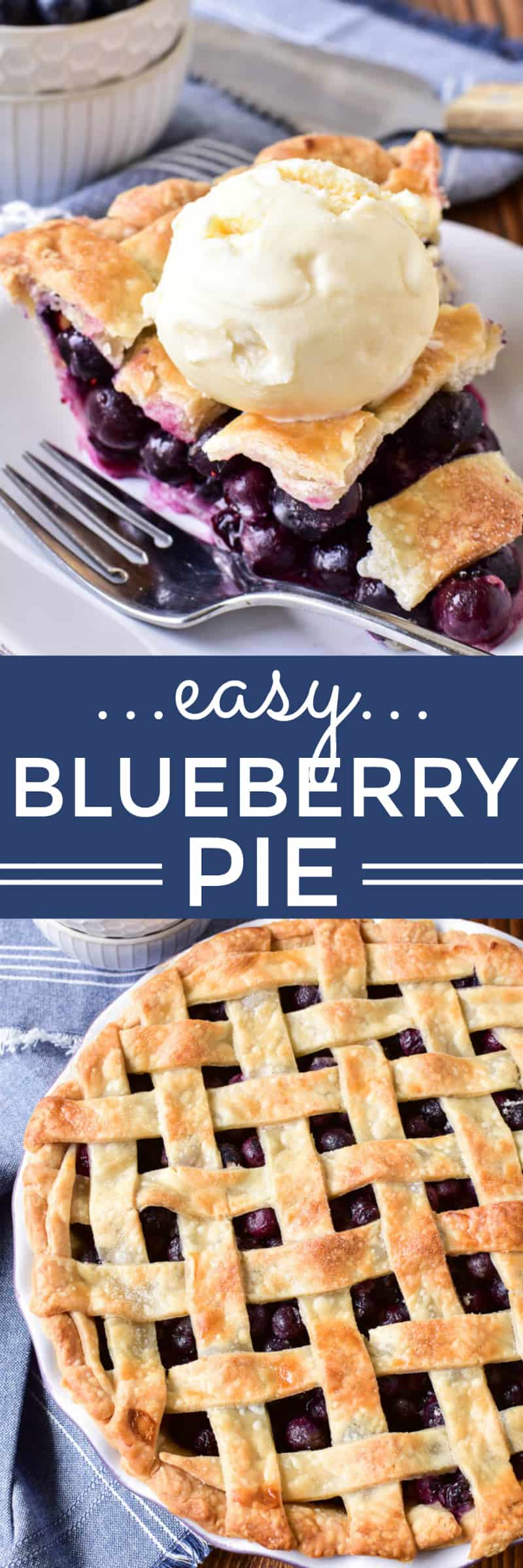 This Easy Blueberry Pie is one of our favorite summer desserts! It's simple to make, with just a handful of ingredients, and packed with the sweet taste of fresh blueberries. This pie is perfect for summer picnics or parties, and it comes together in no time at all. You can serve it as is, straight from the pan, or with a scoop of vanilla ice cream for a summer treat that's sure to be a hit!