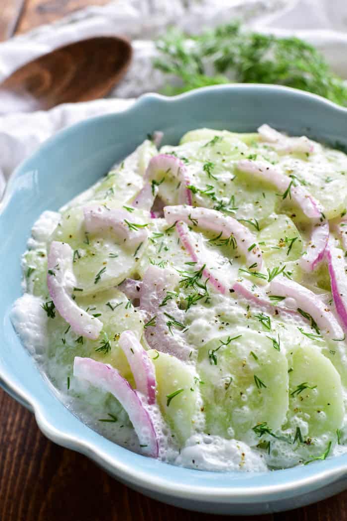 Creamy Cucumber Salad with fresh dill