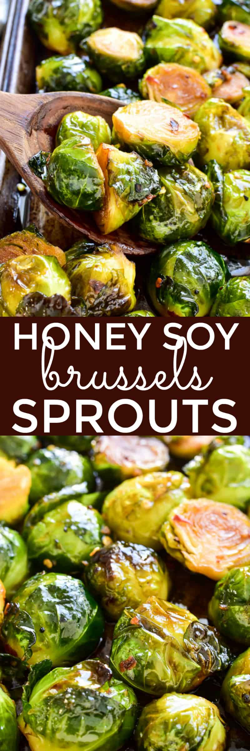 Collage image of Honey Soy Roasted Brussels Sprouts