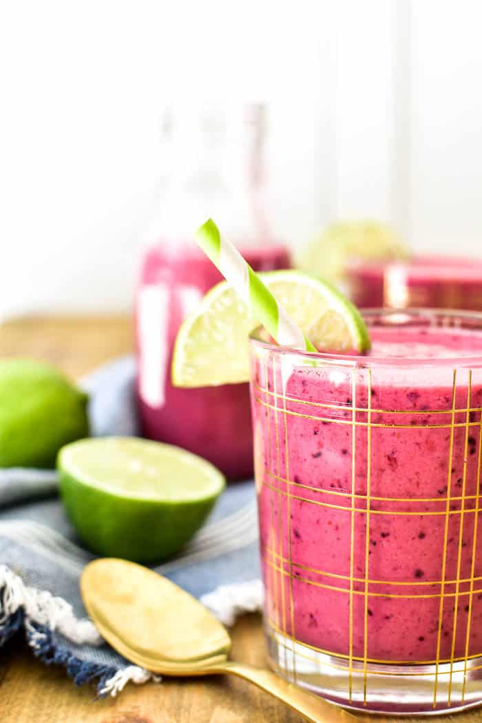 Close-up of Berry Lime Smoothie