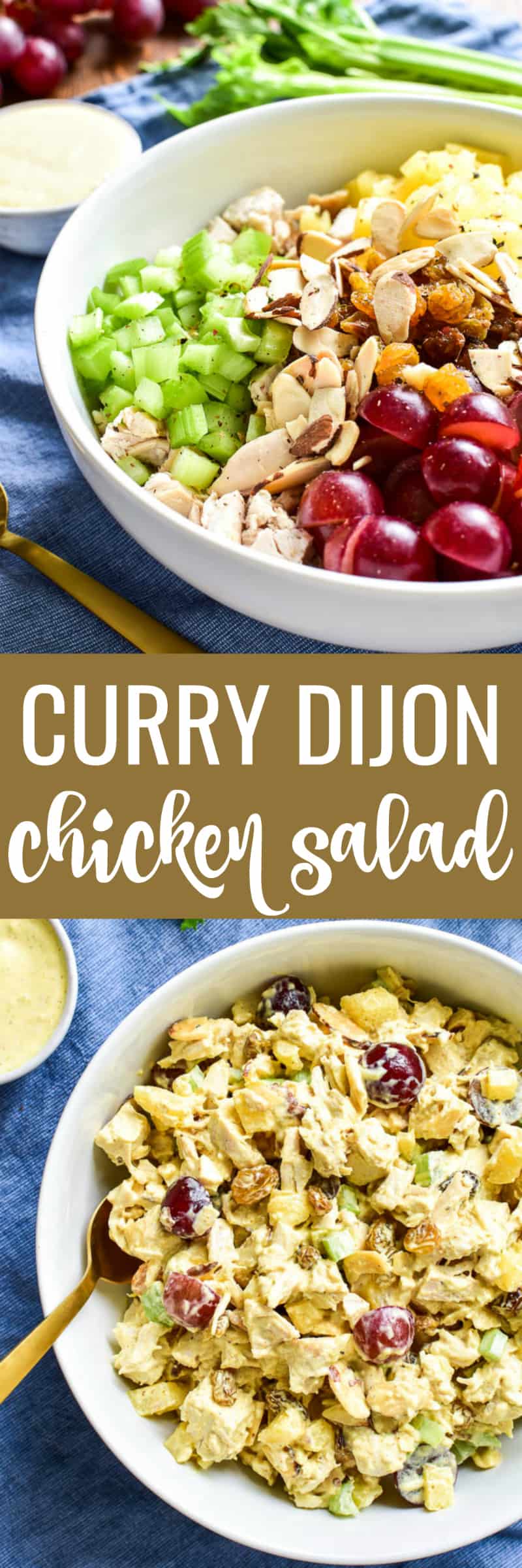 Collage image of Curry Dijon Chicken Salad
