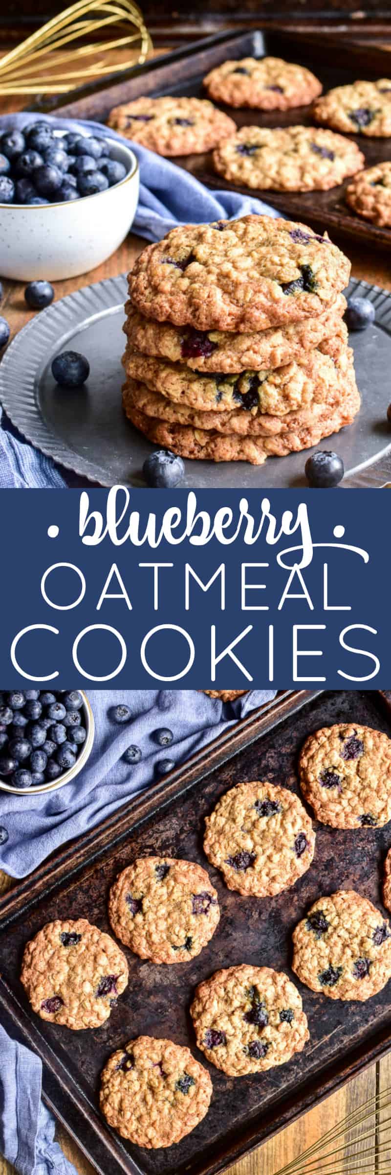 Collage image of Blueberry Oatmeal Cookies