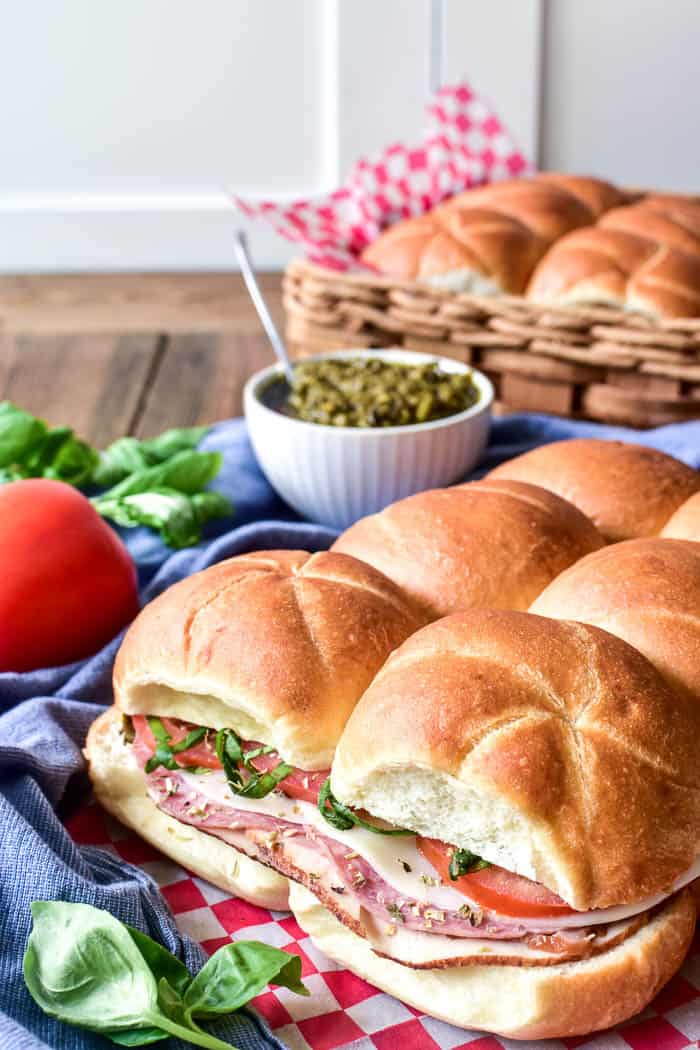 Italian Sliders on picnic napkin