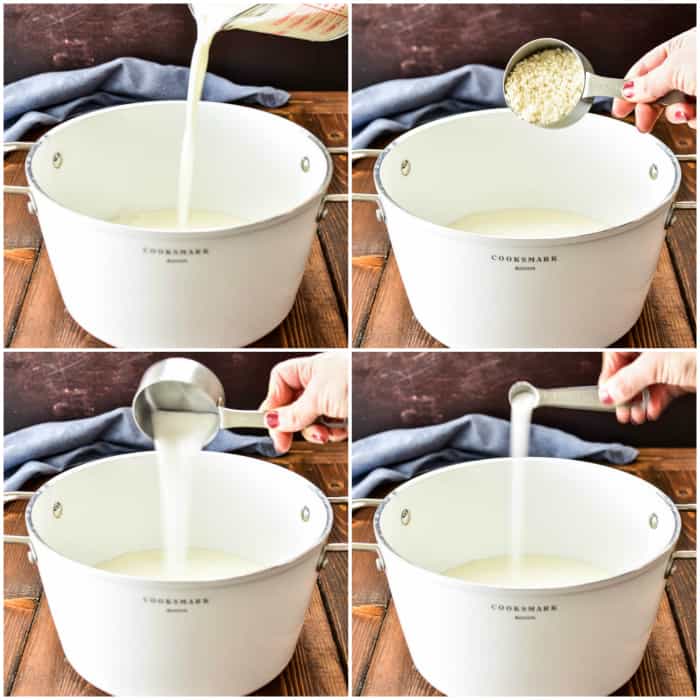 Rice Pudding ingedients  - process photos