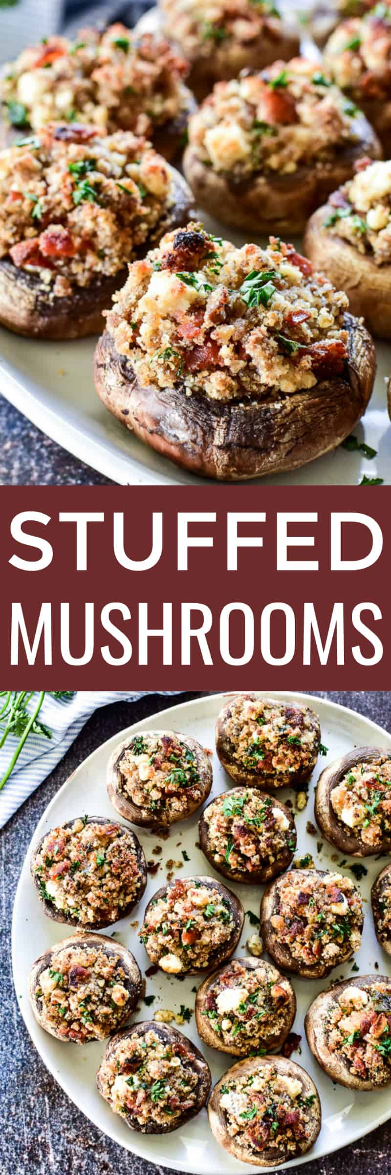 Stuffed Mushrooms finished product collage 