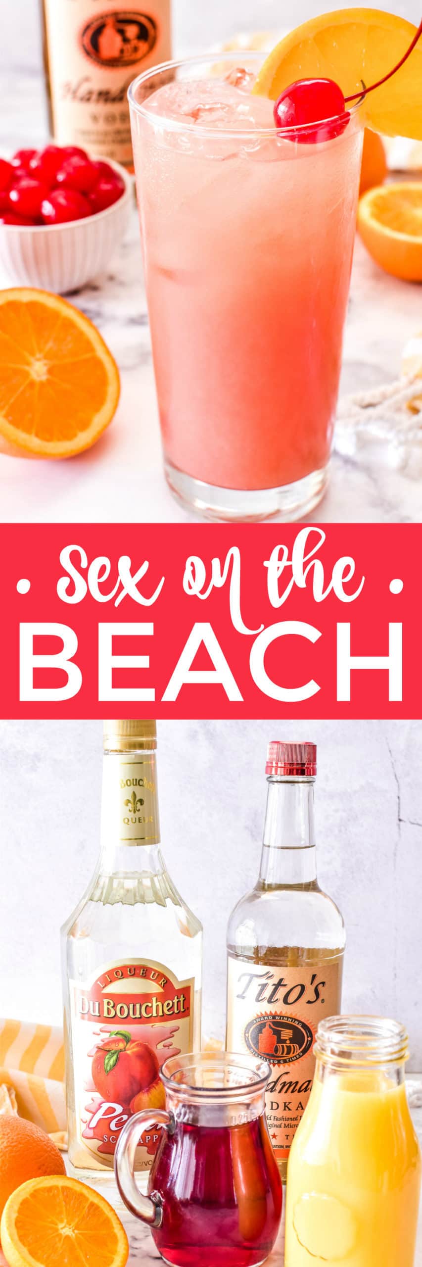 Collage image of Sex on the Beach cocktail